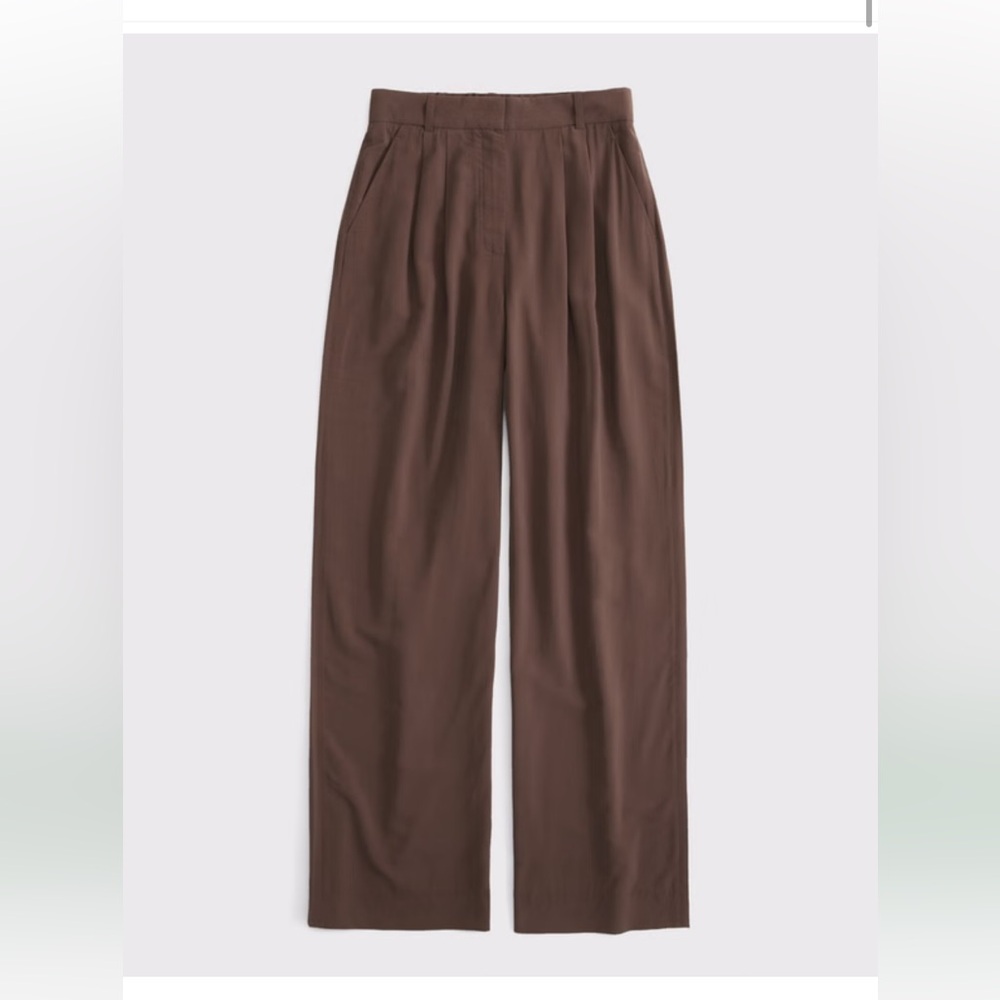 Abercrombie Sloane Tailored Wide Leg Pant - Brown